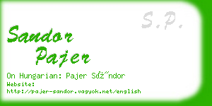 sandor pajer business card